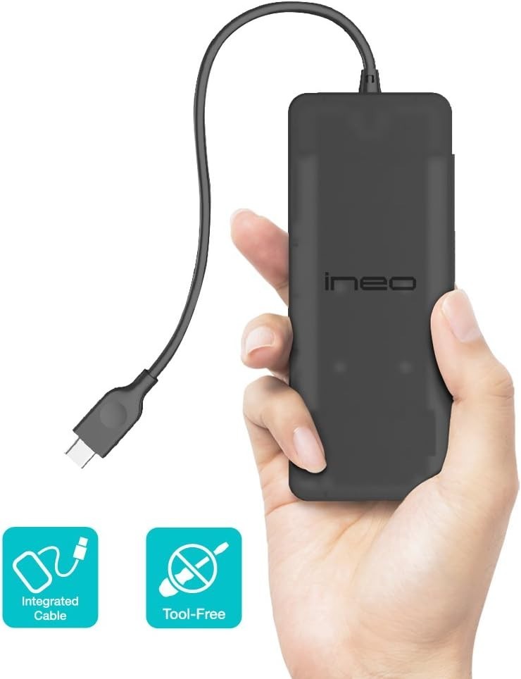 USB-C 3.1 Gen 2 – 10Gbps M.2 NVMe SSD Enclosure Tool-Free Plug+Play Lightweight