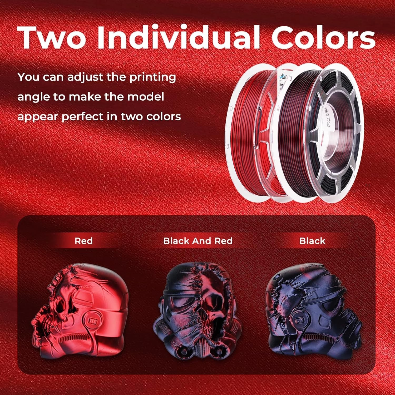 Silk PLA 3D Printer Filament Bundle, Shiny Dual Color PLA Filament 1.75mm Pac…