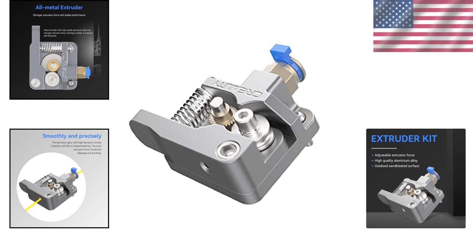 High Quality Metal Extruder Kit for Ender-3 and CR-10 – Adjustable Force Design