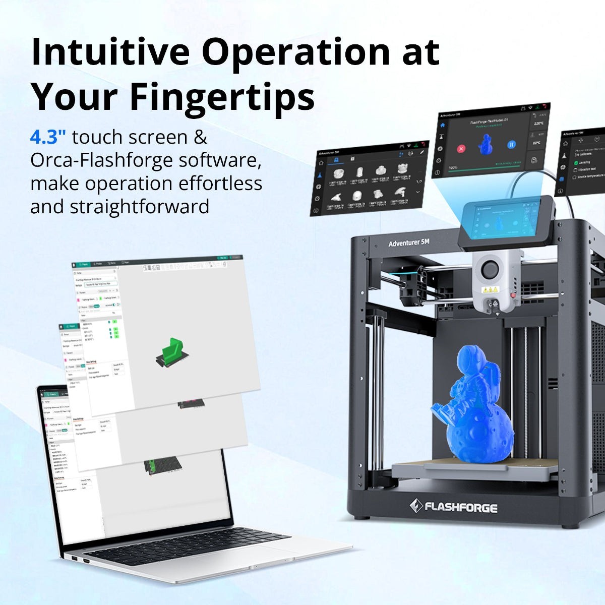 Flashforge Adventurer 5M 3D Printer – CoreXY – Auto Leveling – High Speed