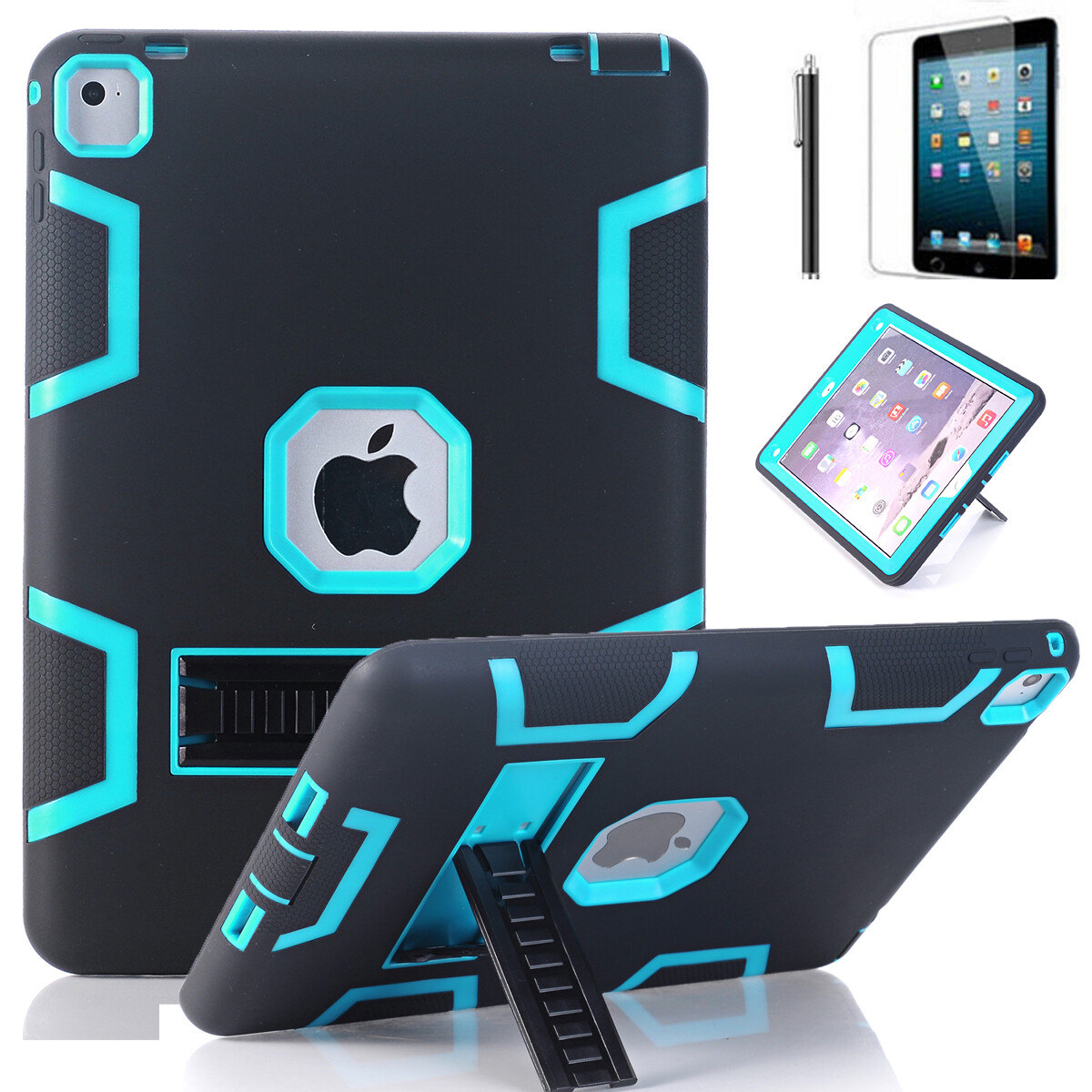 For iPad Air 1st Generation 9.7″ Case Shockproof Heavy Duty+Screen Protector