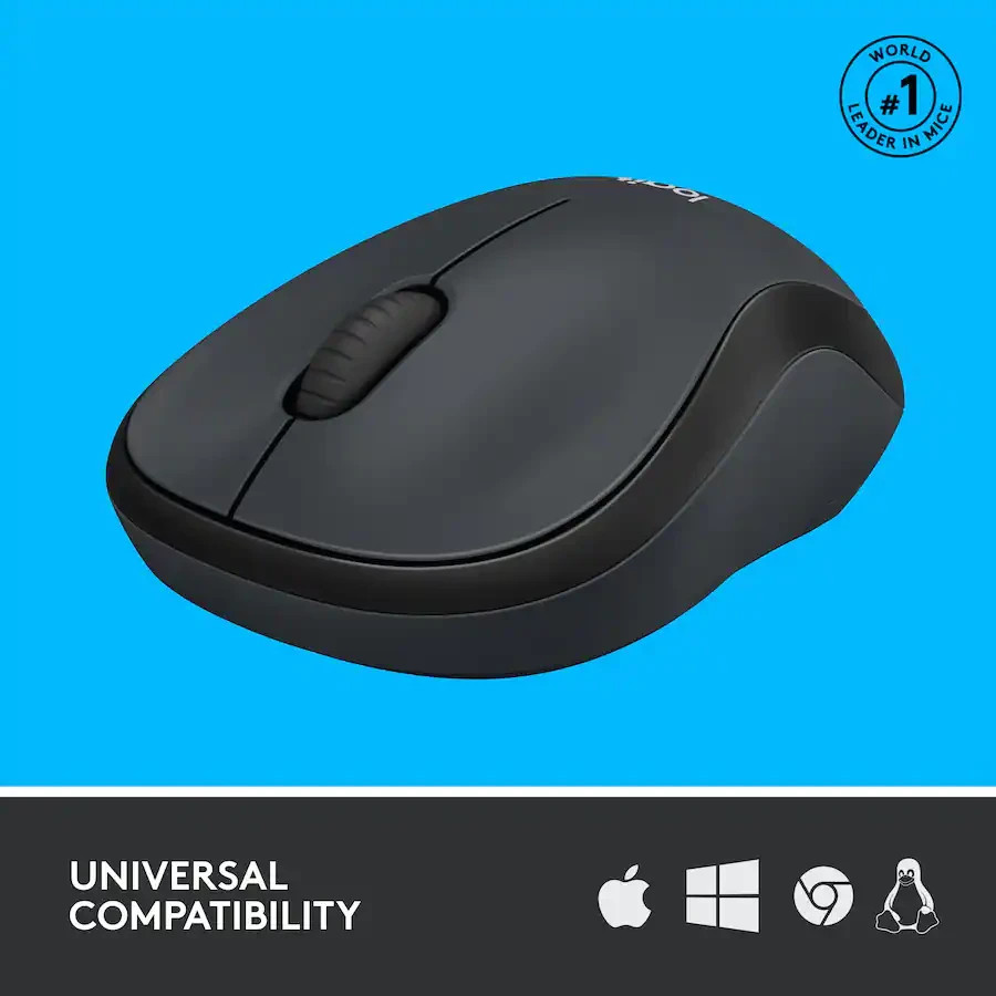 Logitech – M220 SILENT Wireless Ambidextrous Mouse – Graphite (910-006127)
