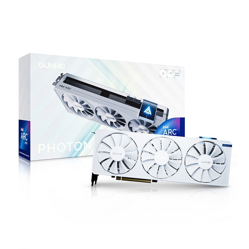 GUNNIR Intel Arc A770 Photon OC White 8GB GDDR6 PCIe Gaming Graphics Card GPU