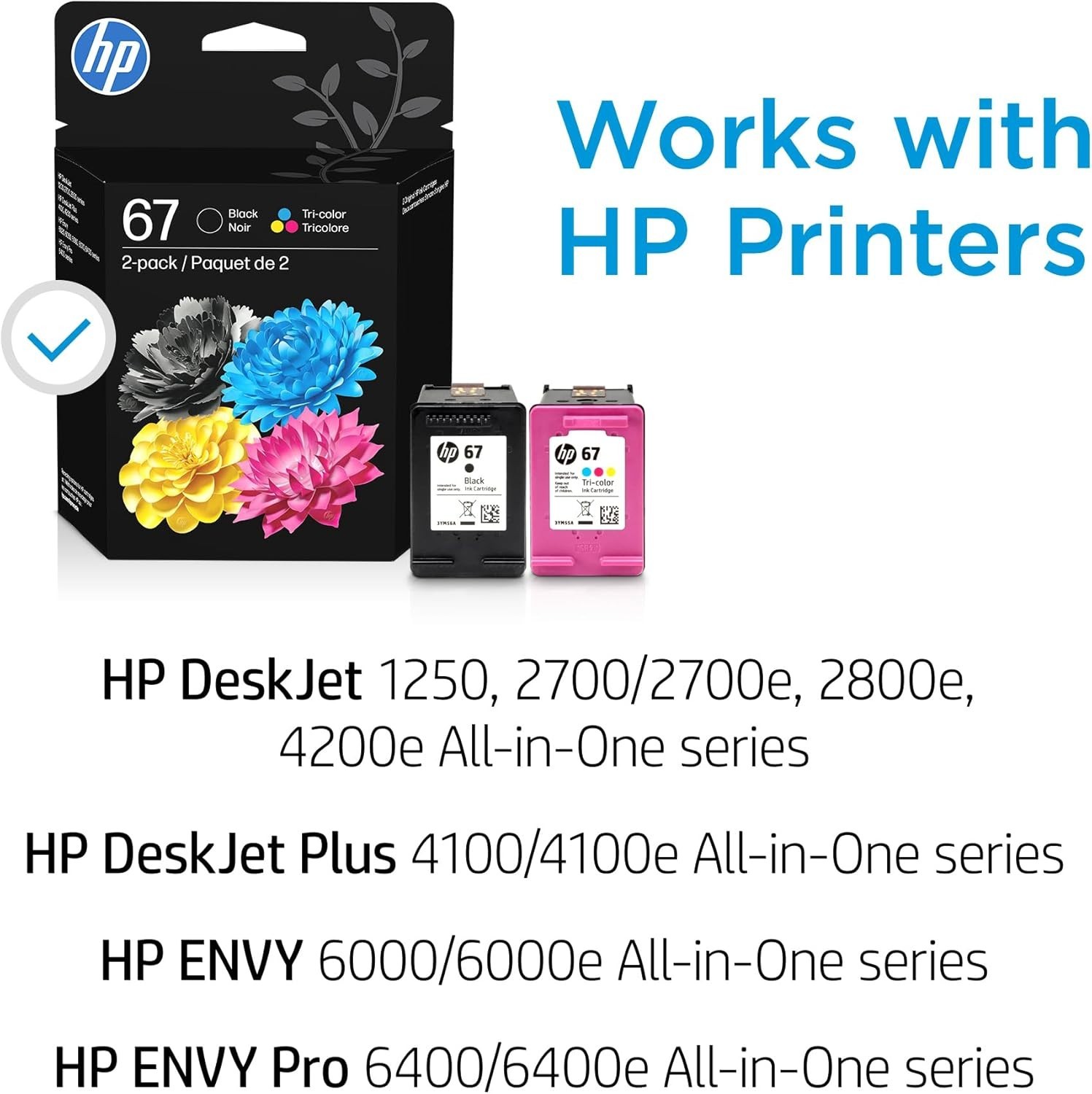 NEW Original HP 67 – 3YP29AN – Black and Tri-Color Ink Cartridges – June 2027