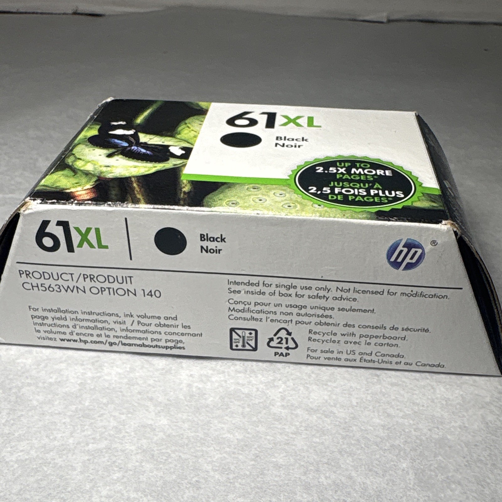 HP 61XL Black Genuine/Original Inkjet Ink Cartridge CH563WN For HP