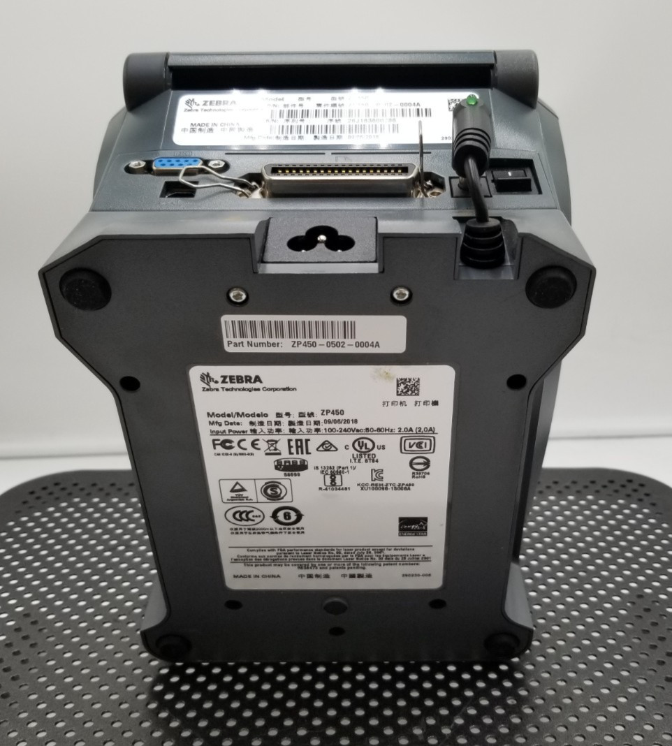 Zebra ZP450 Direct Thermal Shipping Label Printer (ZP 450) -FOR PARTS