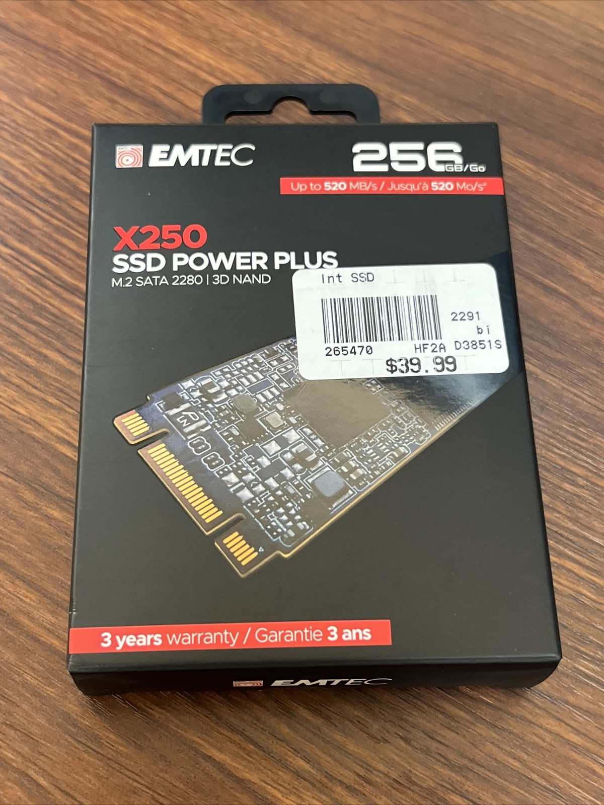 EMTEC X250 – 256 GB – M.2 – 520 MB/s ECSSD256GX250