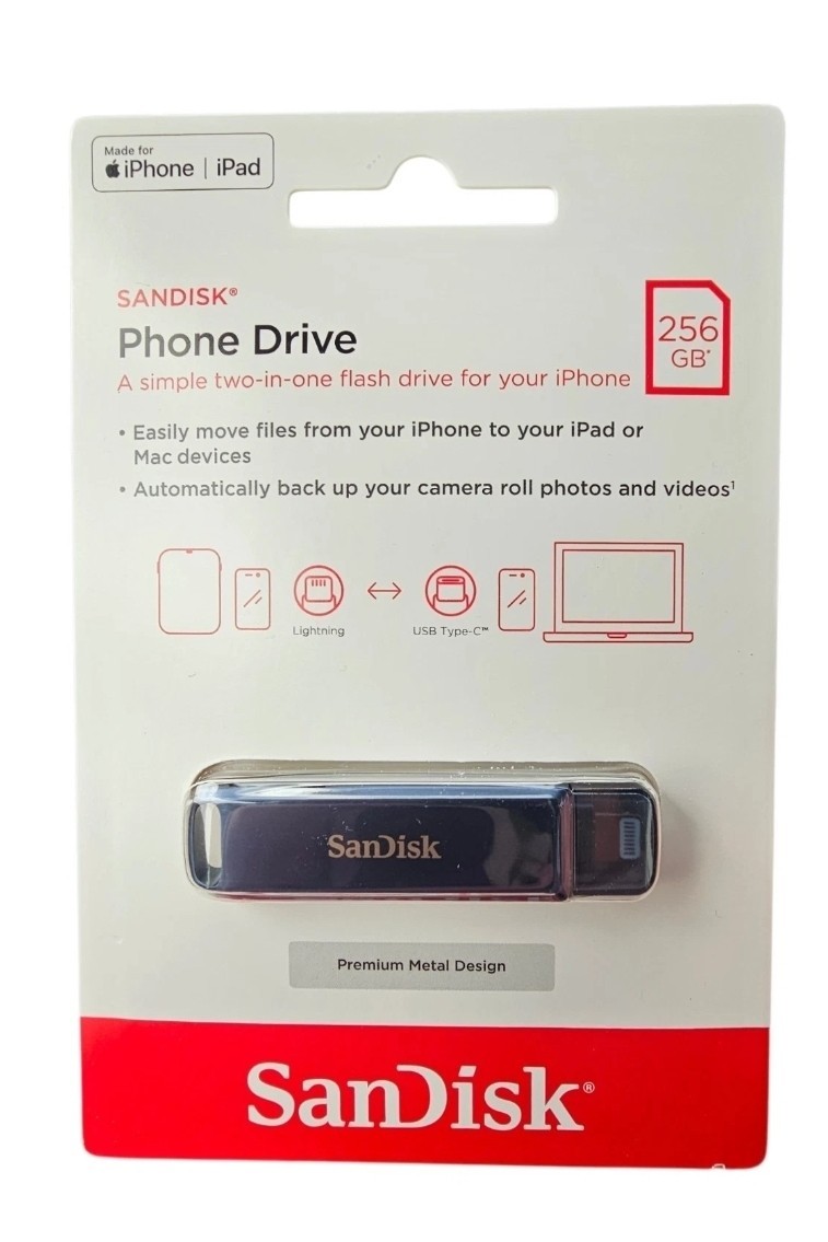 SanDisk 256G-Phone Drive 256GB USB Flash Drive for iPhone iPad To Mac Back Up