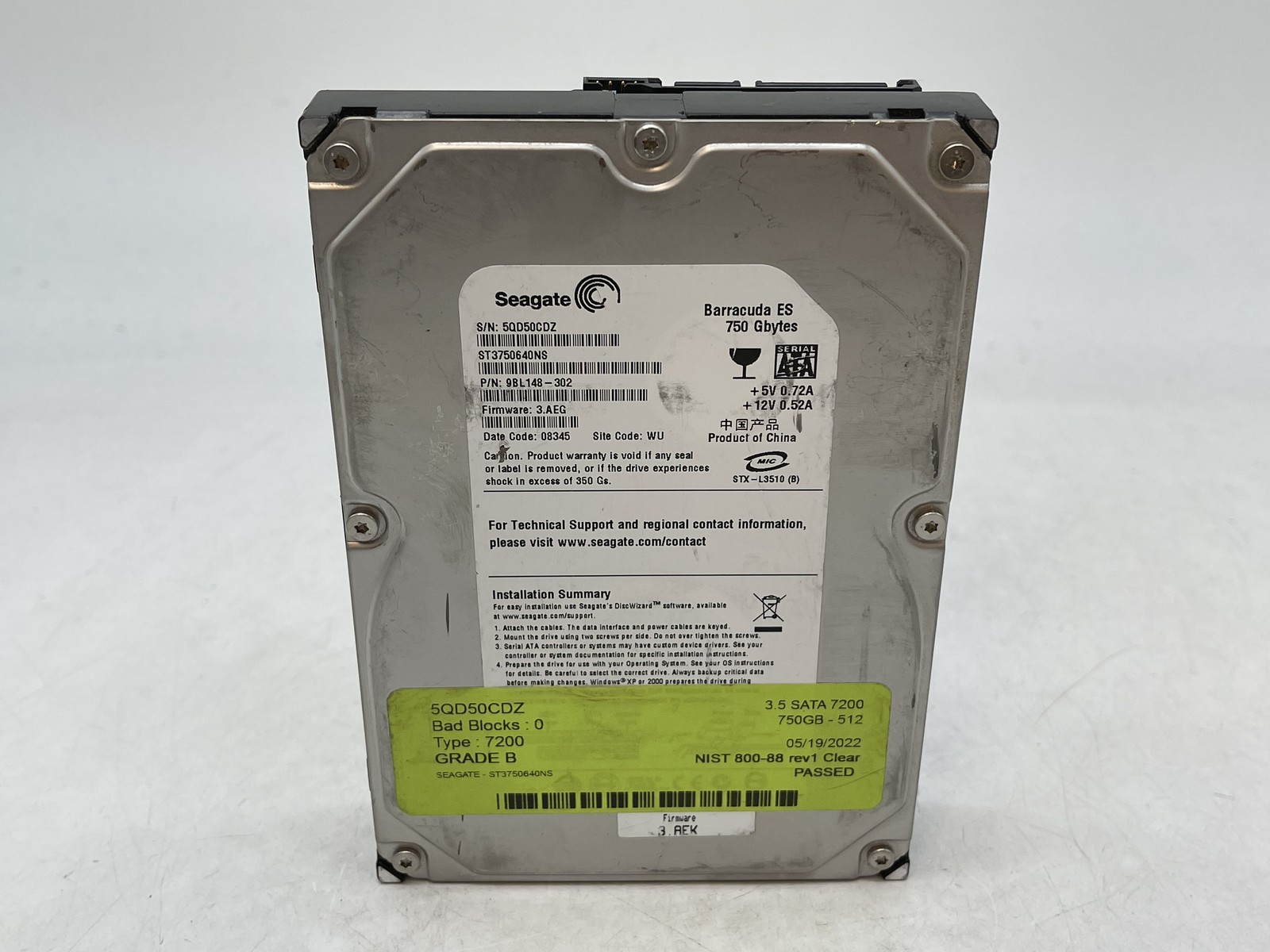 Seagate Barracuda ES 750GB ST3750640NS 3.5″ SATA Internal HDD GRADE A FREE S/H