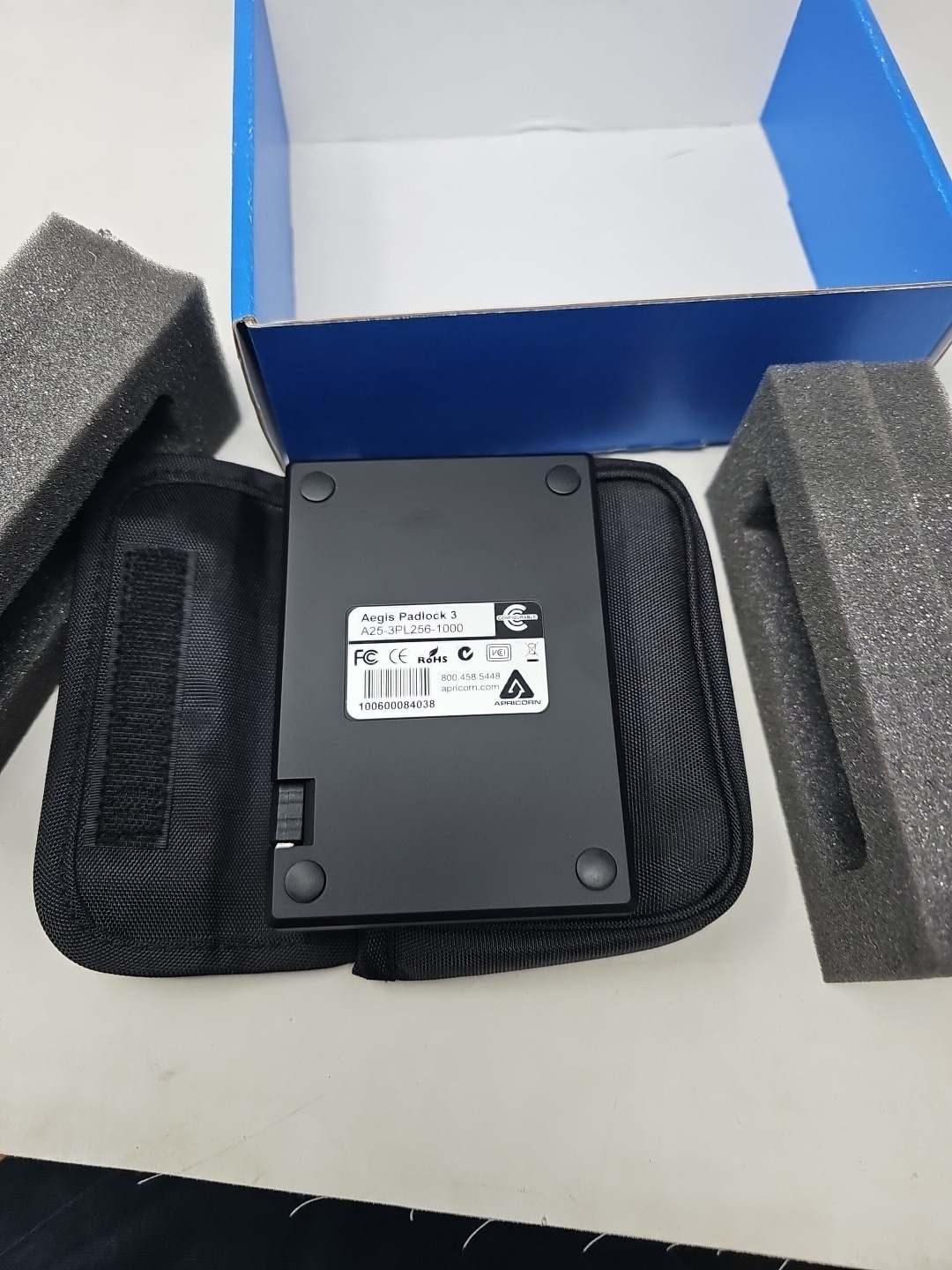 Apricorn Aegis Padlock 1Tb External Hard Drive Usb 3.0 Model A25-3PL256-1000