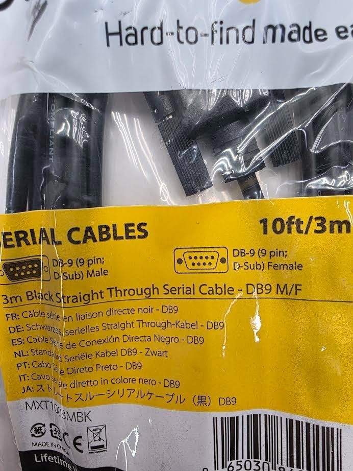 StarTech Straight Through Serial Cable – DB9 M/F – 10 Feet