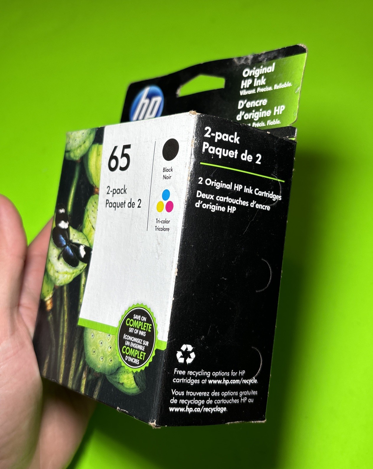 HP 65 Combo Ink Cartridges 65 Black Tri-Color BRAND NEW SEALED Exp April 2021