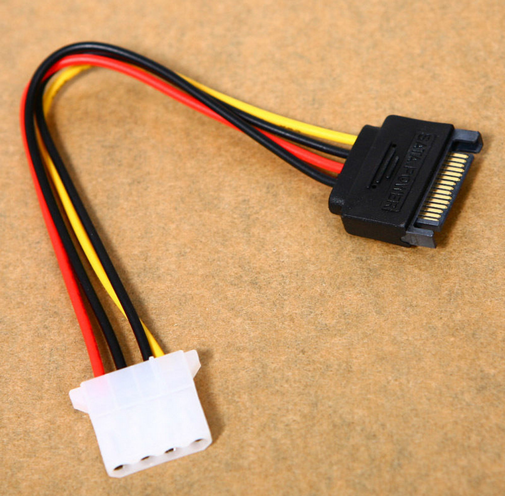 5 x Male Female 4-pin Power Drive Adapter adaptor Cable to Molex IDE SATA 15-pin
