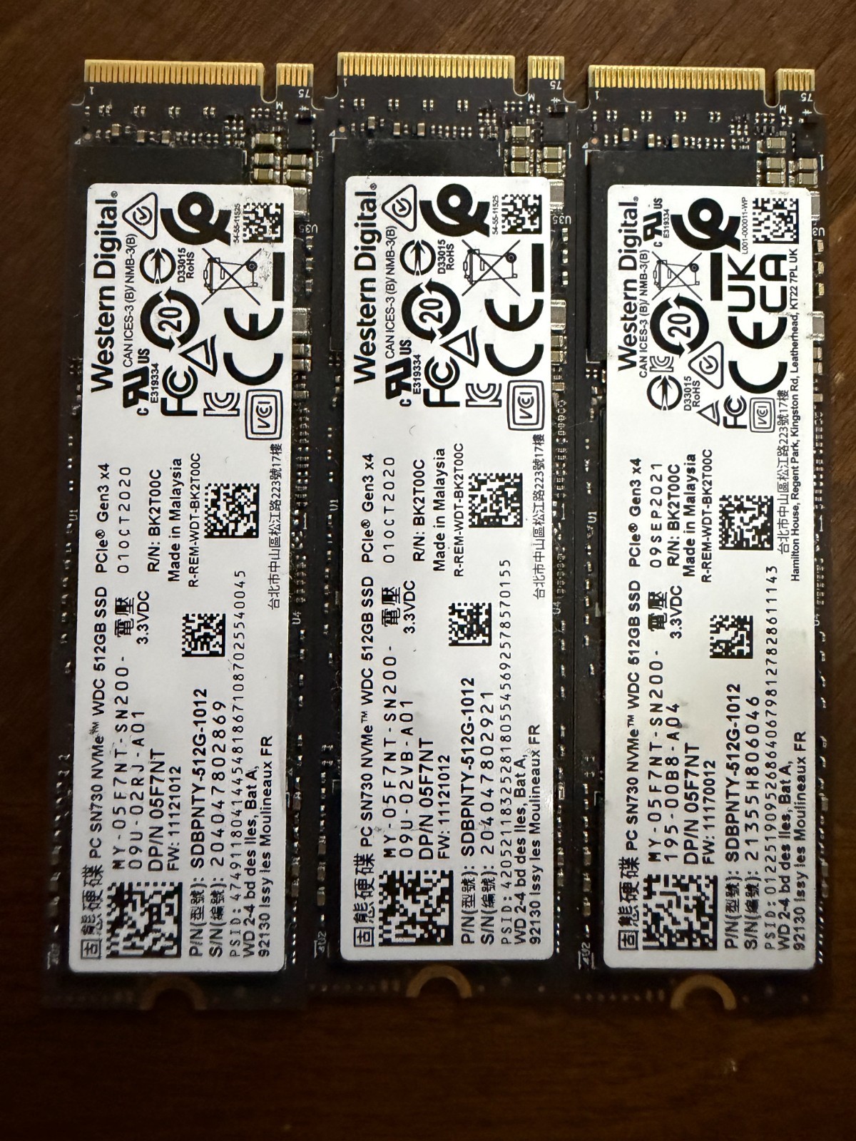SSD M.2 NVMe: Different brands and capacities