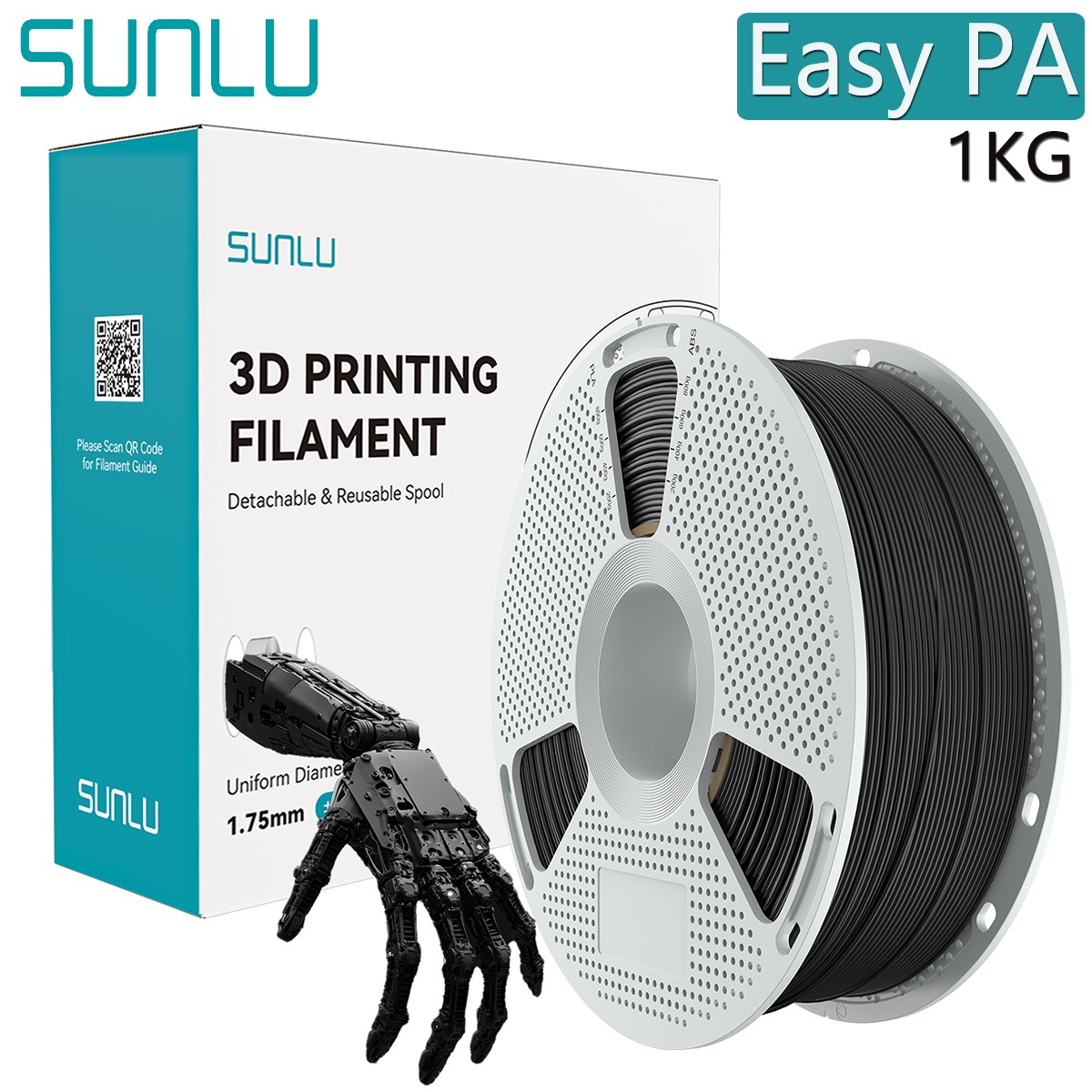 SUNLU 1.75MM PP/Easy PA/PA6-CF/PA12-CF/PC-ABS 3D Engineering Filament 1KG/0.8KG