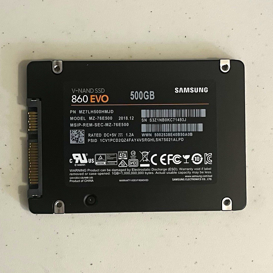 99% HEALTH Samsung 860 EVO MZ-76E500 500GB 2.5″ SATA III Internal SSD 550MB/s