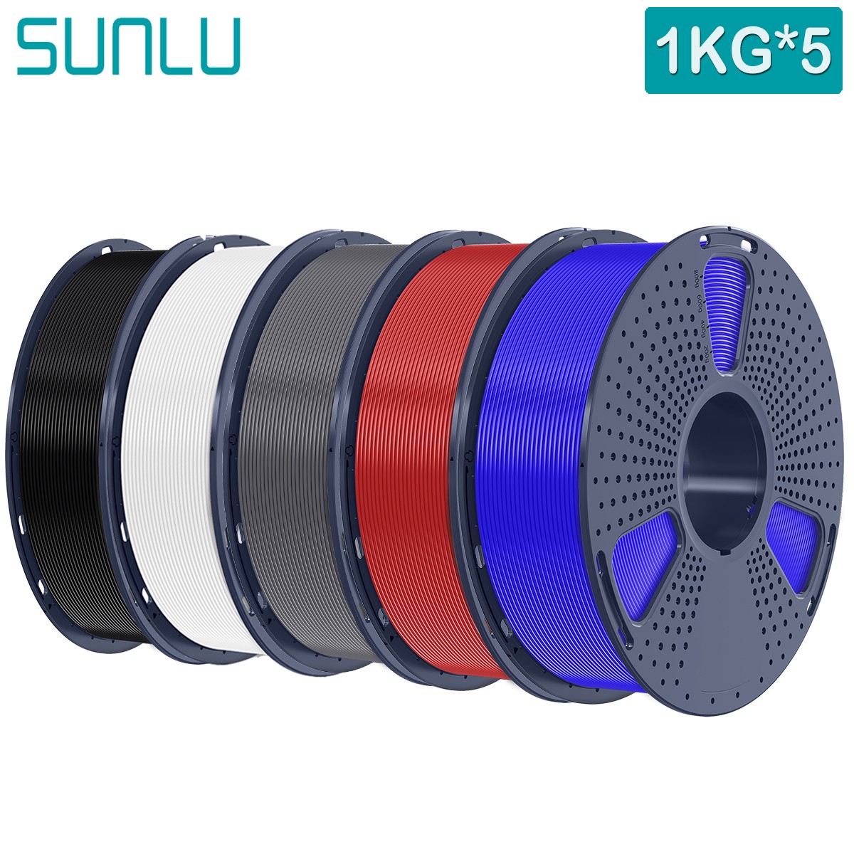 SUNLU 5KG PLA 3D Printer Filament 1.75mm PLA 1KG/Roll Fit Most FDM 3D Printers