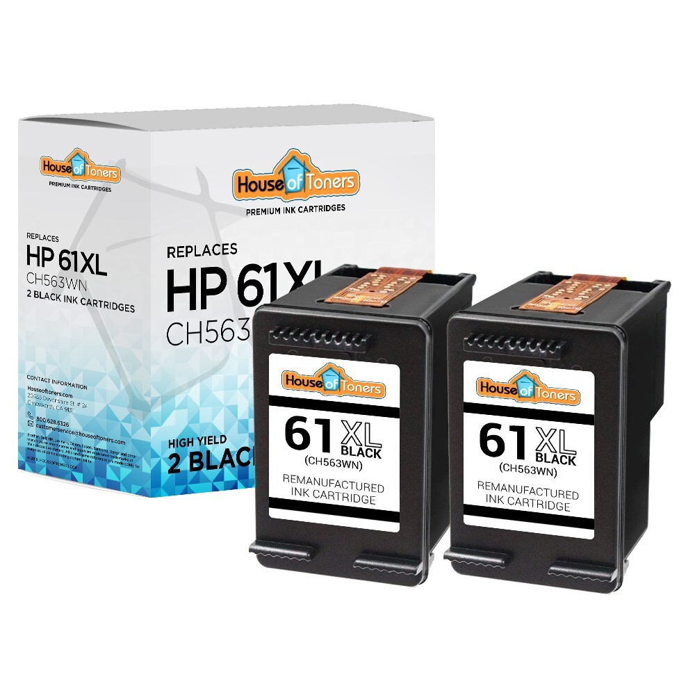 2PK For HP 61XL 2-Black Ink Cartridges 1000 1010 1050 1051 1055 1510
