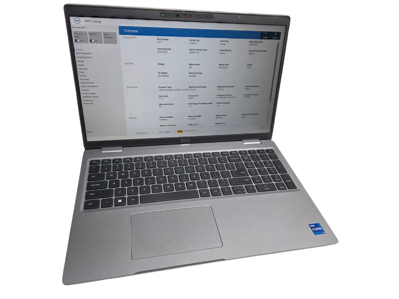 Dell Precision 3571 | CORE i7-12700H @ 2.30GHZ | NO RAM, NO SSD AS-IS FOR PARTS