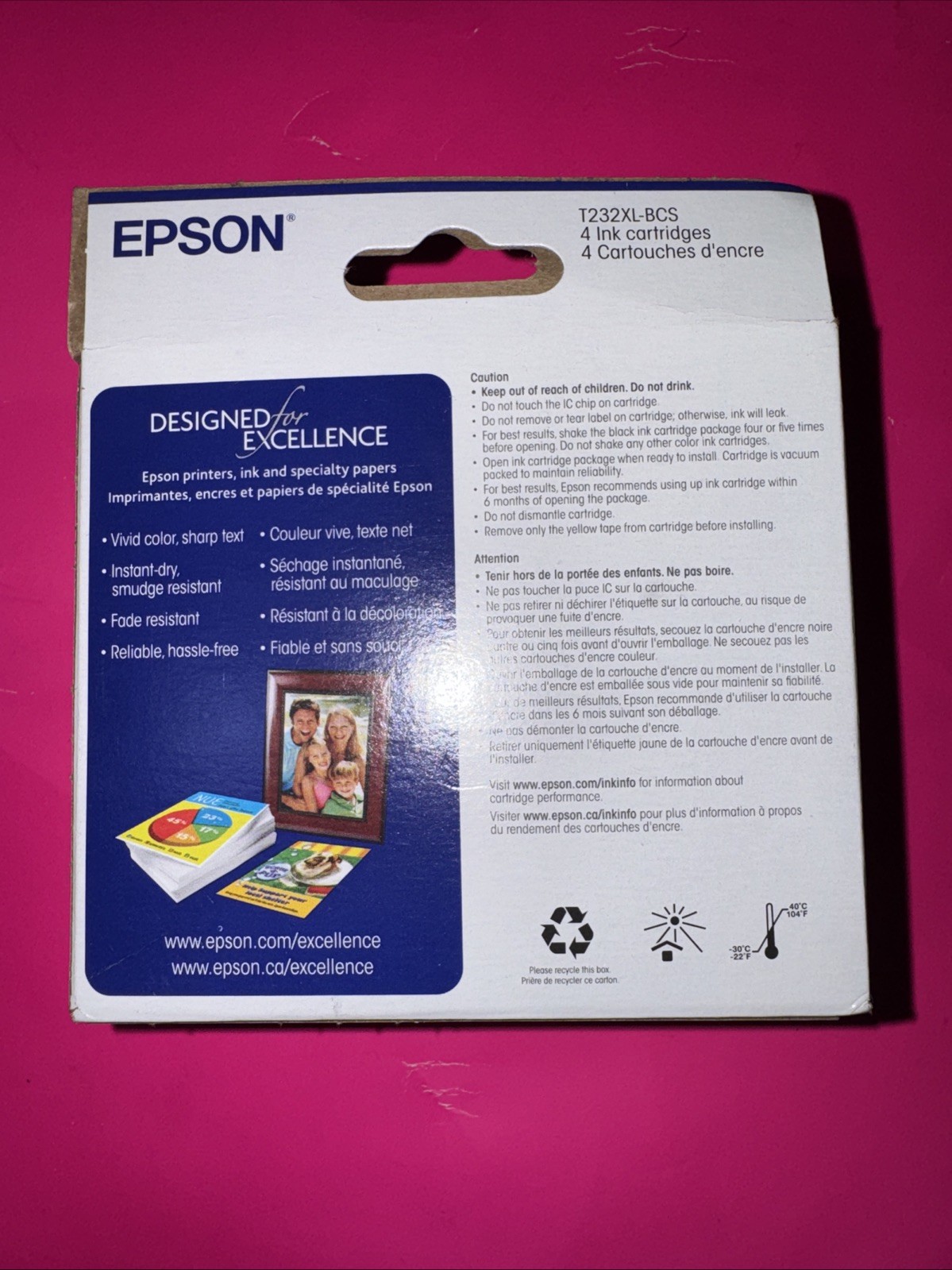 Epson 232XL Black & 232 Color Ink Cartridges T232XL-BCS Exp 2029 OEM 0694