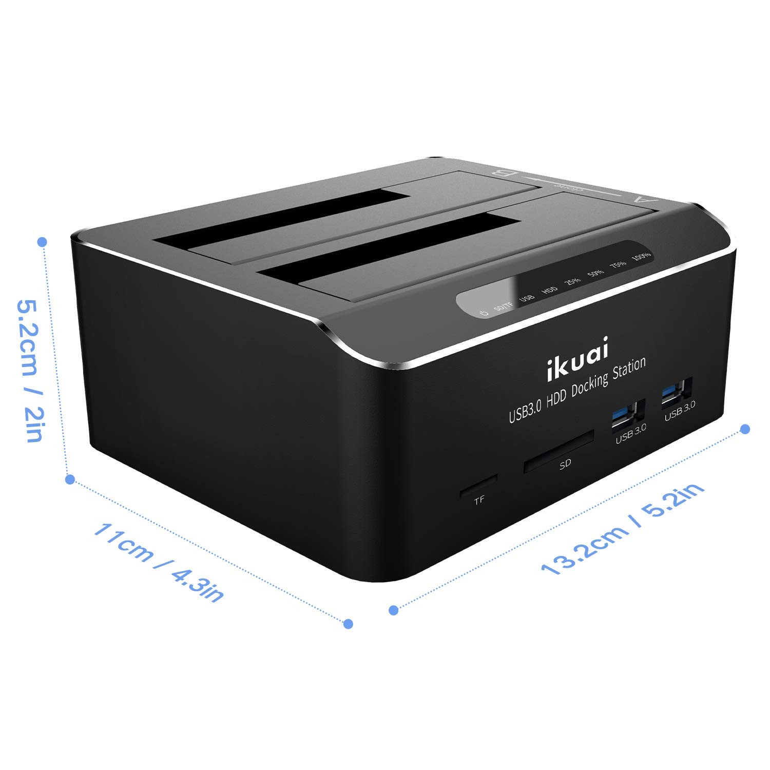 ikuai SATA to USB 3.0 Dual Bay Hard Drive Dock for 2.5/3.5 SATA HDD SSD with …