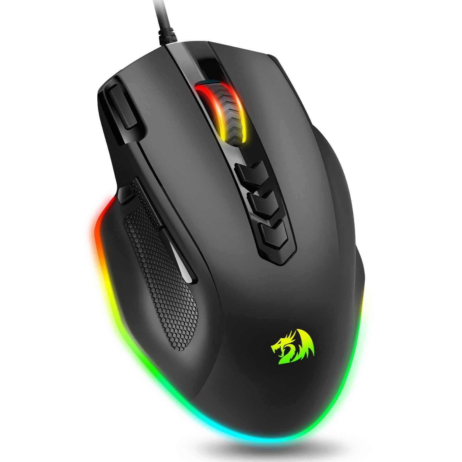 Redragon Wired Gaming Mouse, RGB Backlit Ergonomic Gamer Mouse Up to 8000 DPI