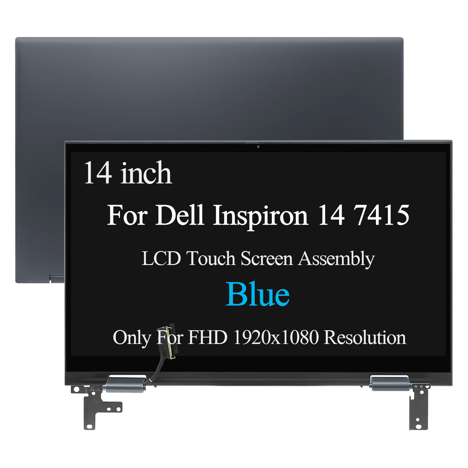 8WP3T 14.0″ For Dell Inspiron 7415 2-in-1 LCD Screen Full Assembly Complete Blue
