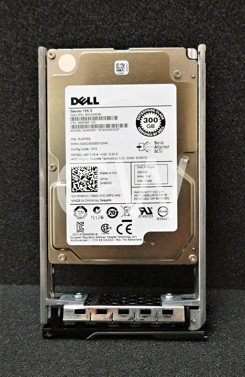 H8DVC ST9300653SS Dell 300GB 15K RPM 6G 2.5″ SAS HDD M610x R720 R810 T620 T710