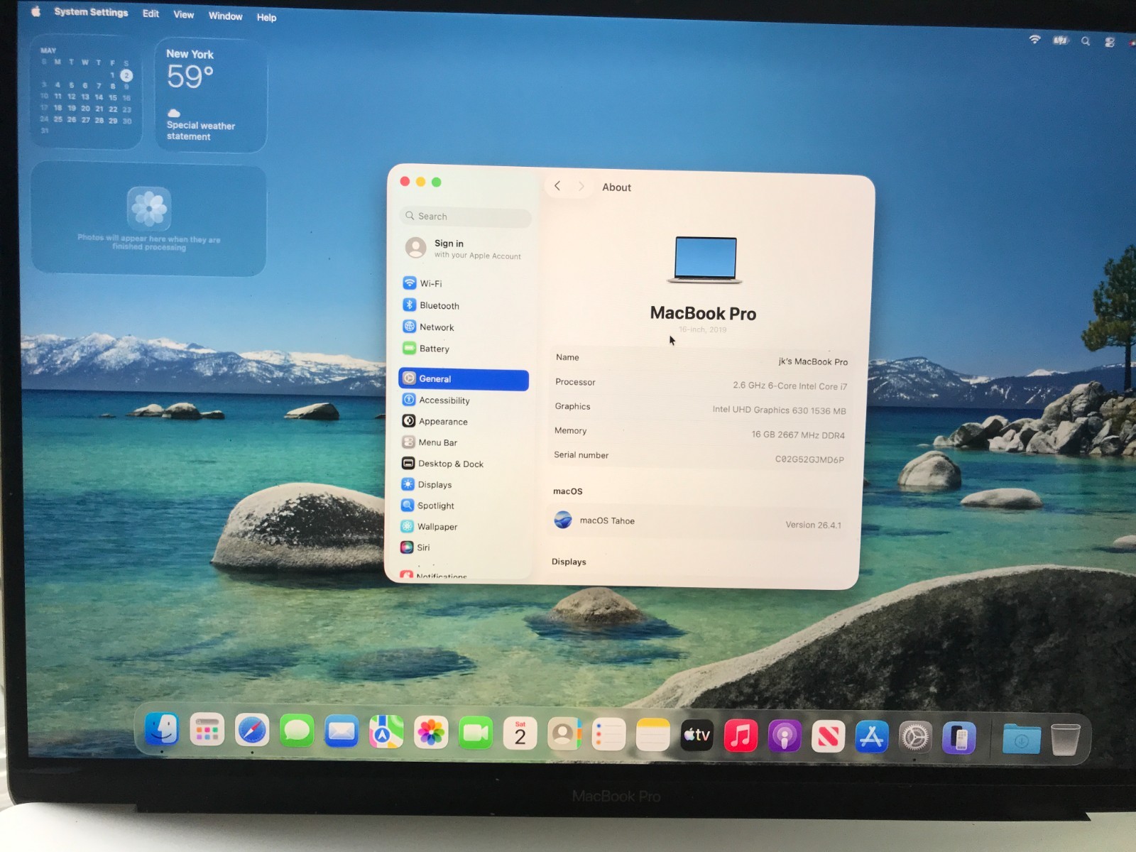 Apple MacBook Pro A2141 2019 16″ i7 2.6GHz 16GB 512GB Silver Bad Sound #085
