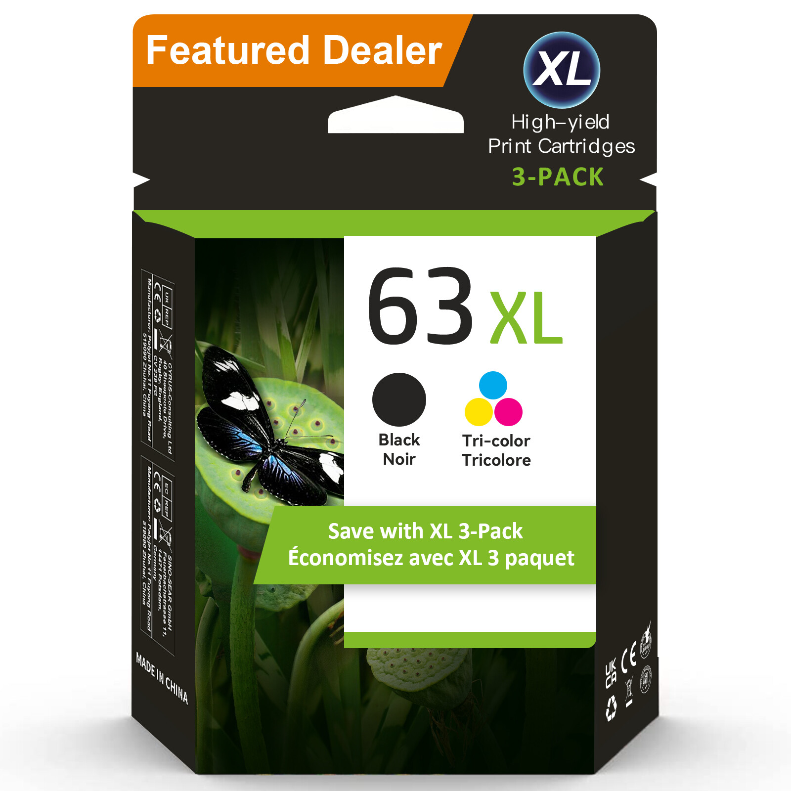 63XL Black Color Ink Cartridge for HP 63 Envy 4512 4516 4520 OfficeJet 5255 5258