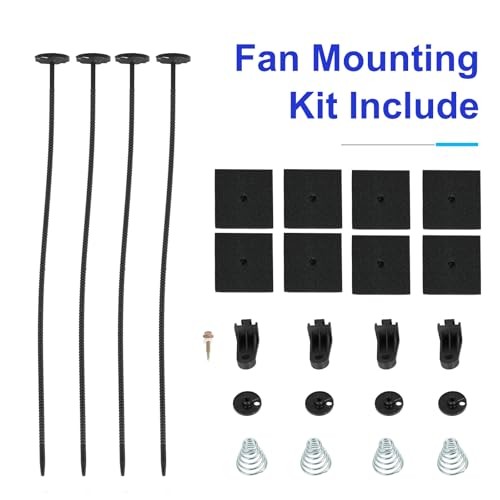 Universal 8 Inch Black Slim Radiator Cooling Fan 12V 80W with Mount Kit 8 inch