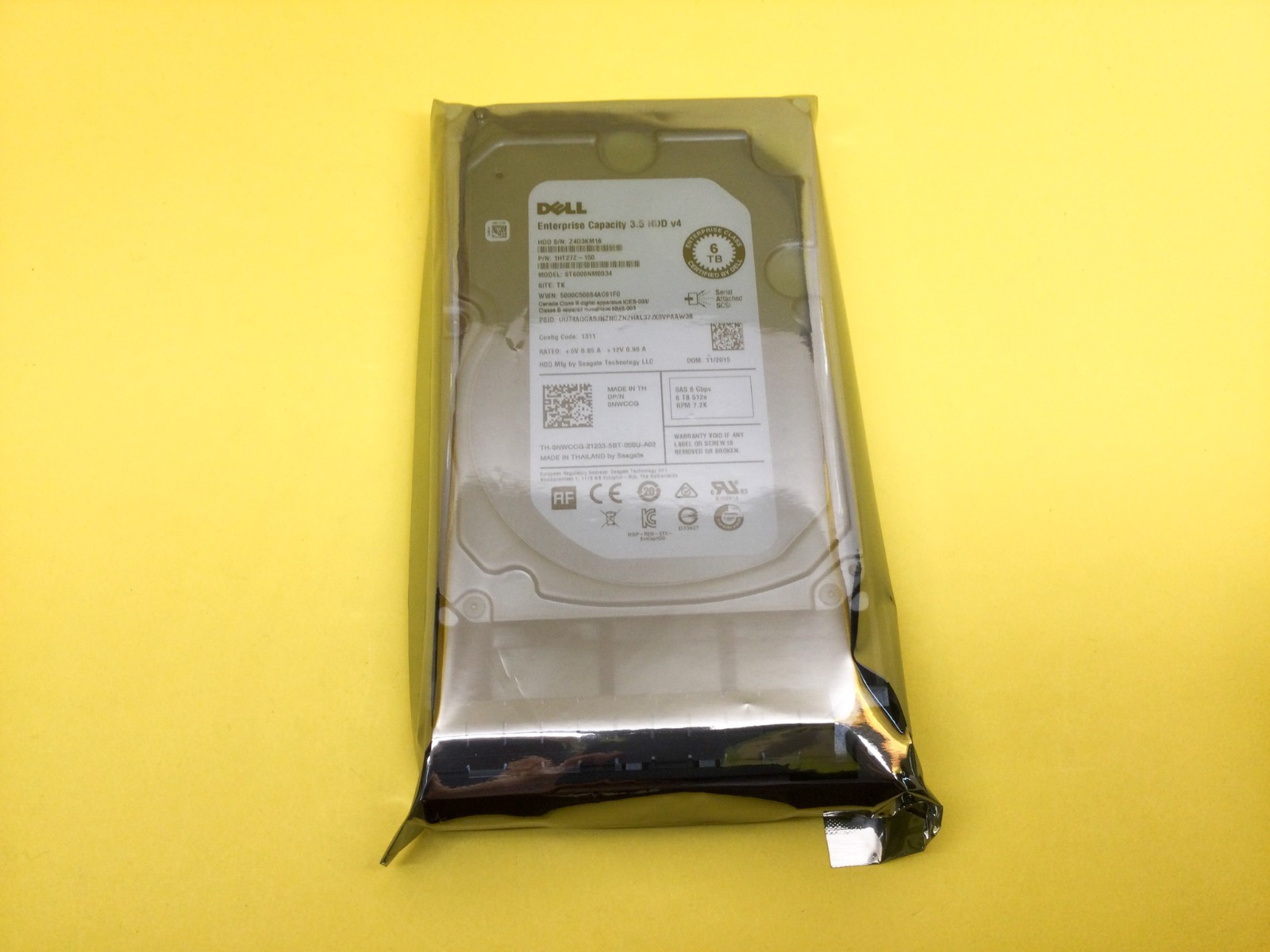 NWCCG Dell 6TB 7.2K NL SAS 6Gb/s 3.5in HDD w/ Tray 0NWCCG ST6000NM0034