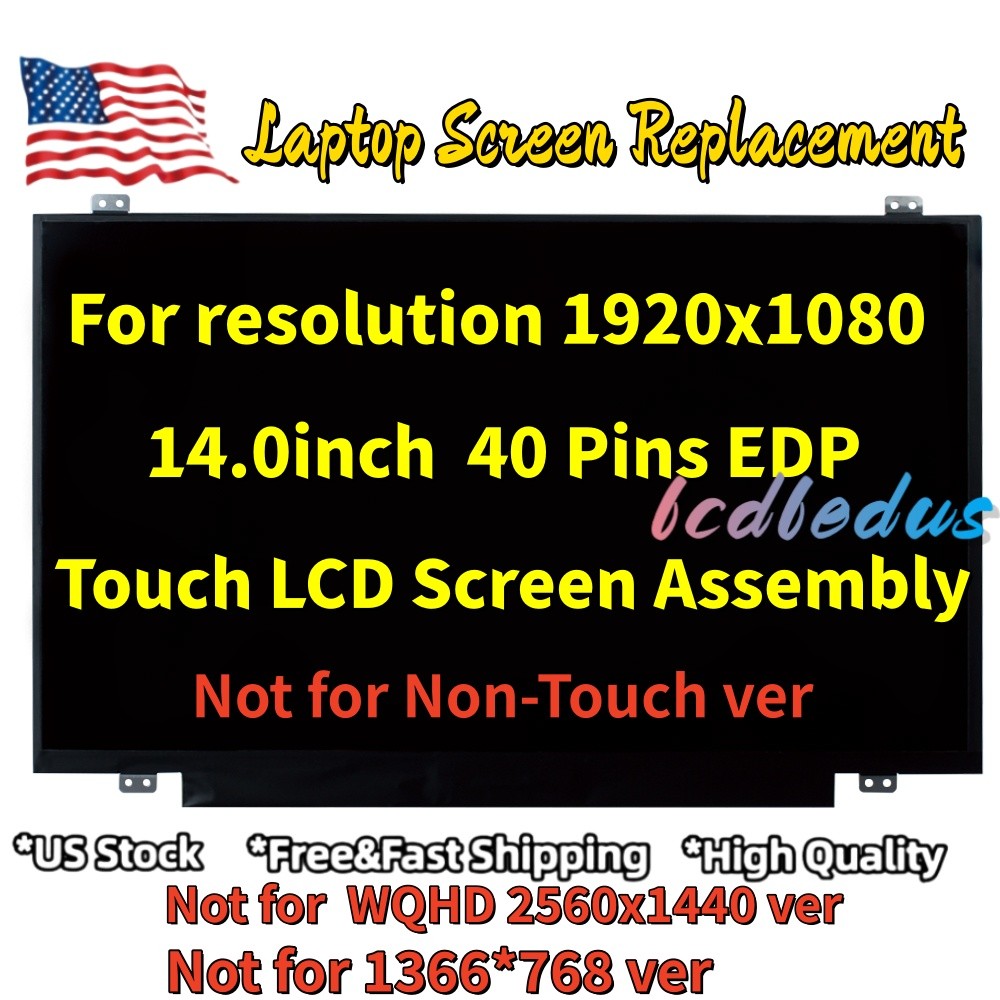 New For Lenovo ThinkPad T470 T470s 14″ FHD Lcd Touch Screen w/ 40 Pin Narrow