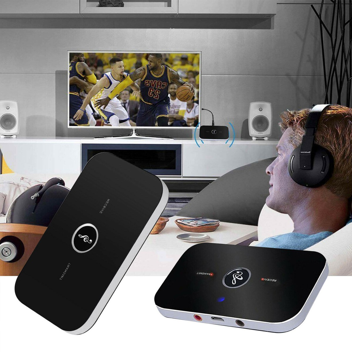 Bluetooth 5.0 Transmitter Receiver Wireless Audio 3.5mm Jack Aux Adapter 2 IN 1