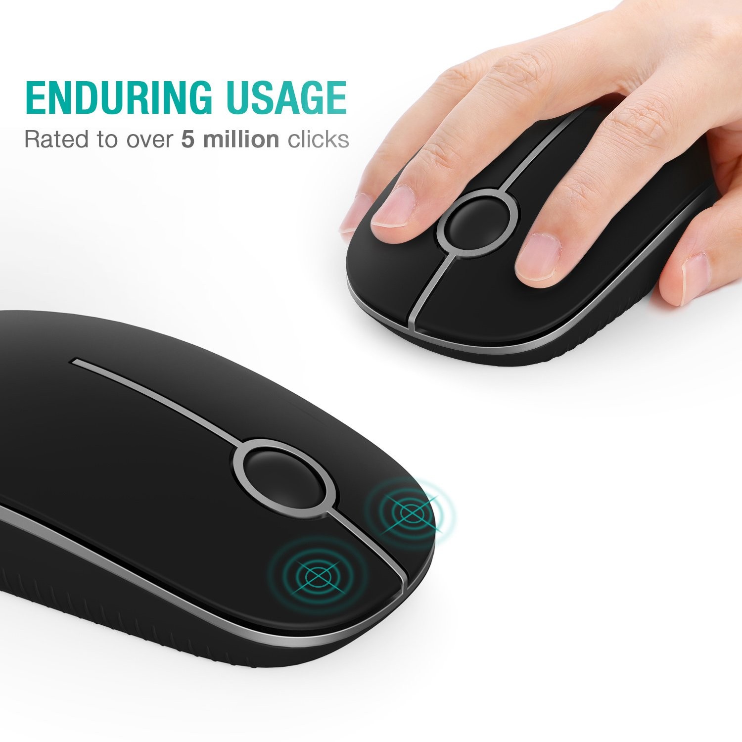 Wireless Mouse, 2.4G Slim Portable Computer Laptop Mouse with Nano Receiver Q…