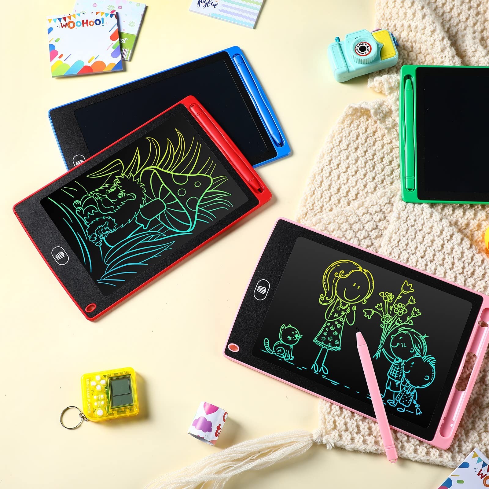 64 Pcs LCD Writing Tablet Doodle Board – 8.5 Inch Reusable Drawing Pad, Kids Edu