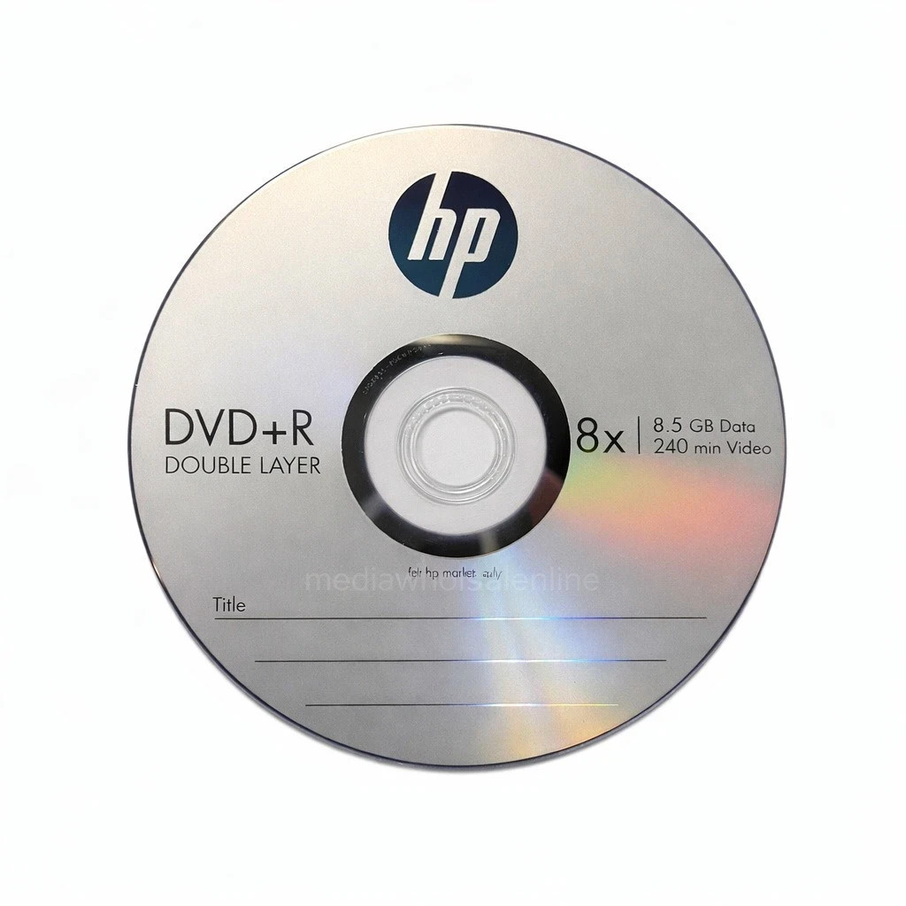 50 HP 8X Blank DVD+R DL Dual Double Layer 8.5GB Logo Branded Media Disc REAL HP