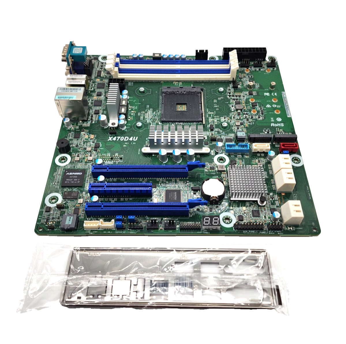 ASRock Rack X470D4U Server Motherboard + I/O plate Ryzen 3k / 5k
