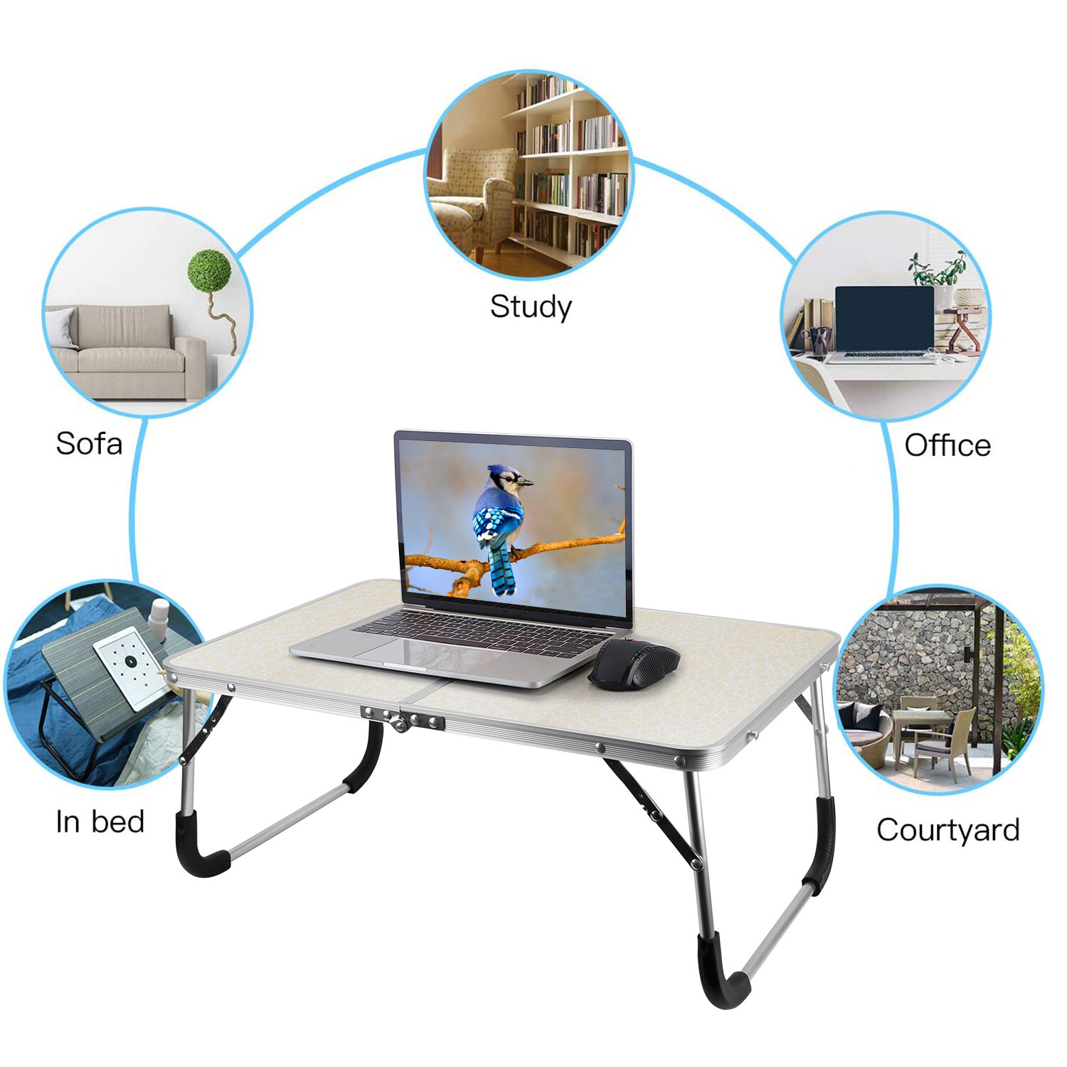 Portable Laptop Notebook Table Foldable Stand Sofa Bed Lap Tray Computer Desk