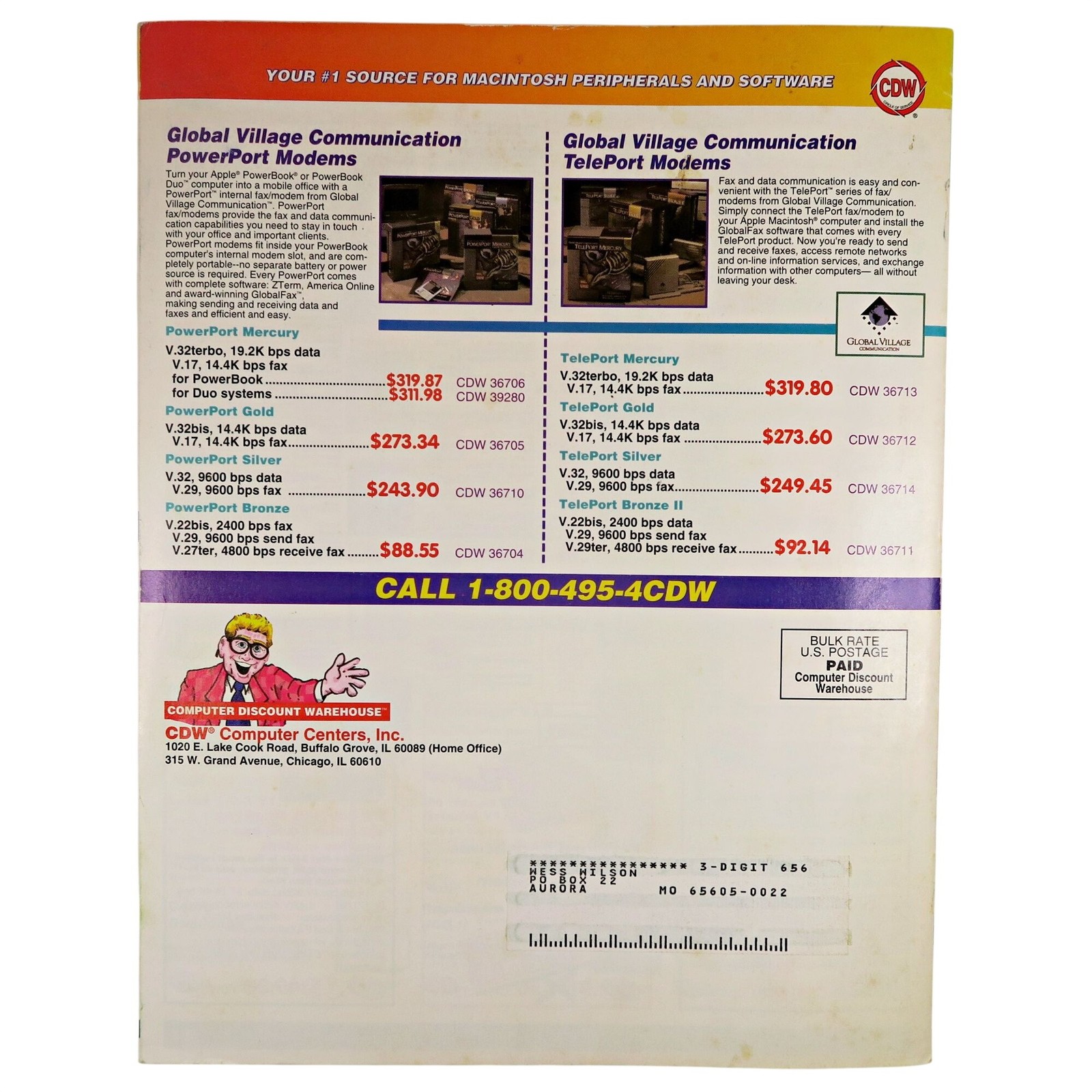 CDW Mac Catalog, 1993-94, Apple Peripherals Reseller Mailer, 11 Pages