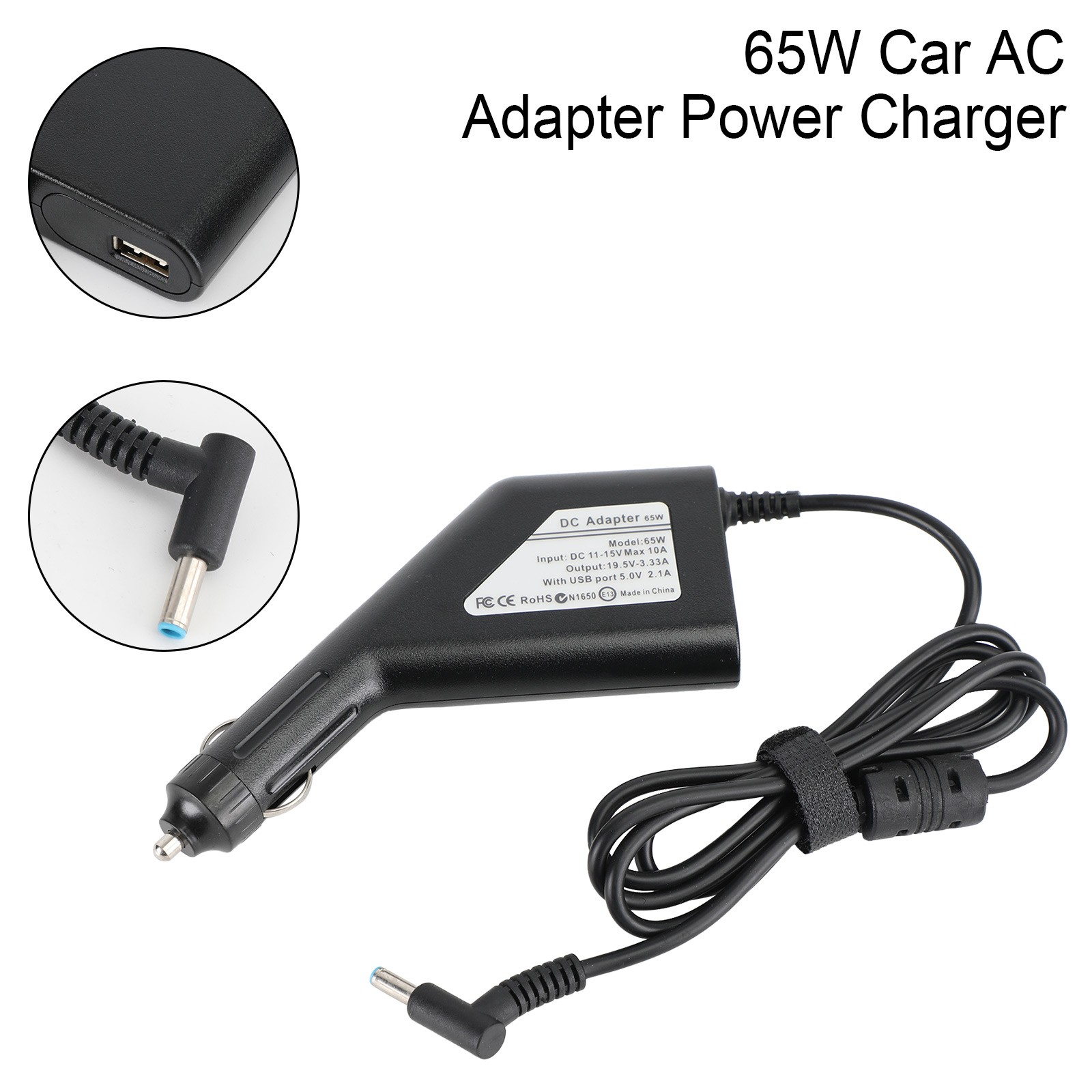 💻65W Car AC Adapter Power Charger For HP Laptop Notebook 4.5×3.0mm 19.5V 3.33A