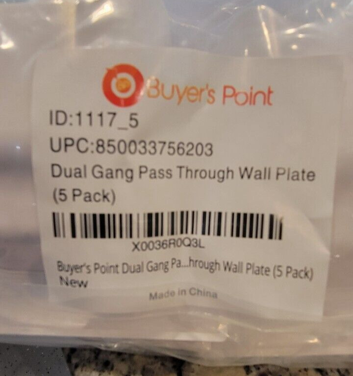 NEW 5 pack of 2 gang low voltage pass through plates w/ screws Buyer’s Point