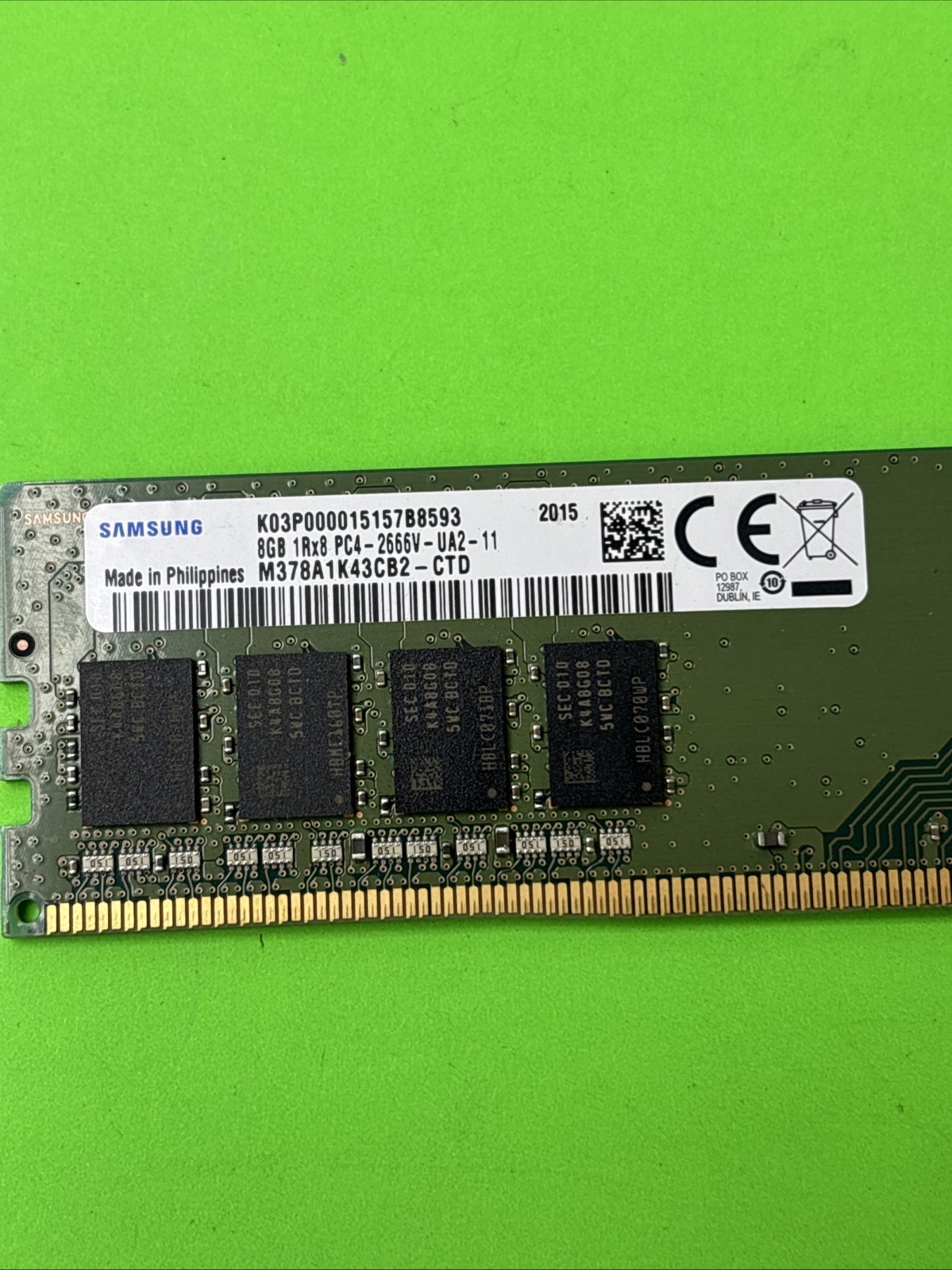 Samsung 16GB (2x8GB) PC4-2666V DDR4 DIMM Memory M378A1K43CB2-CTD RAM