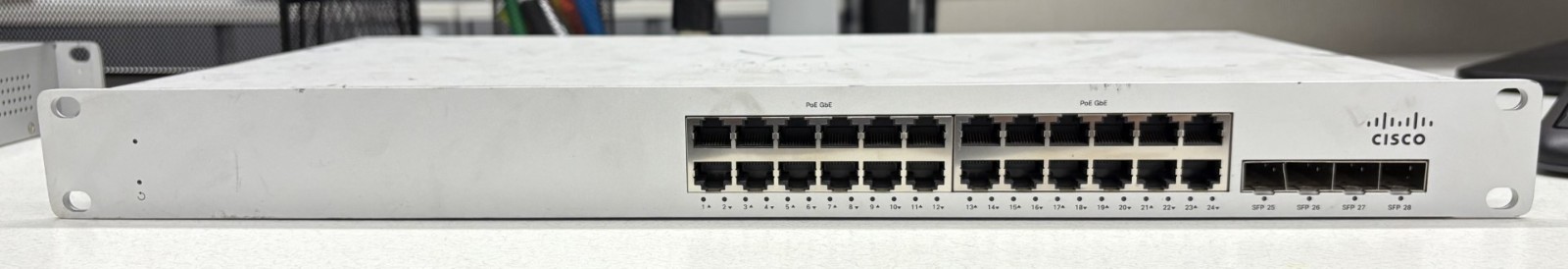 Cisco Meraki MS210-24P – 28-Port Fully Managed Ethernet Switch – UNCLAIMED