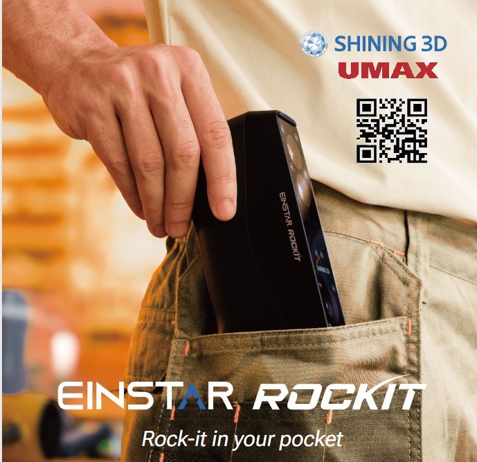 EINSTAR Rockit Wireless Handheld 3D Scanner 0.05mm HD Resolution, IR VCSEL Scan