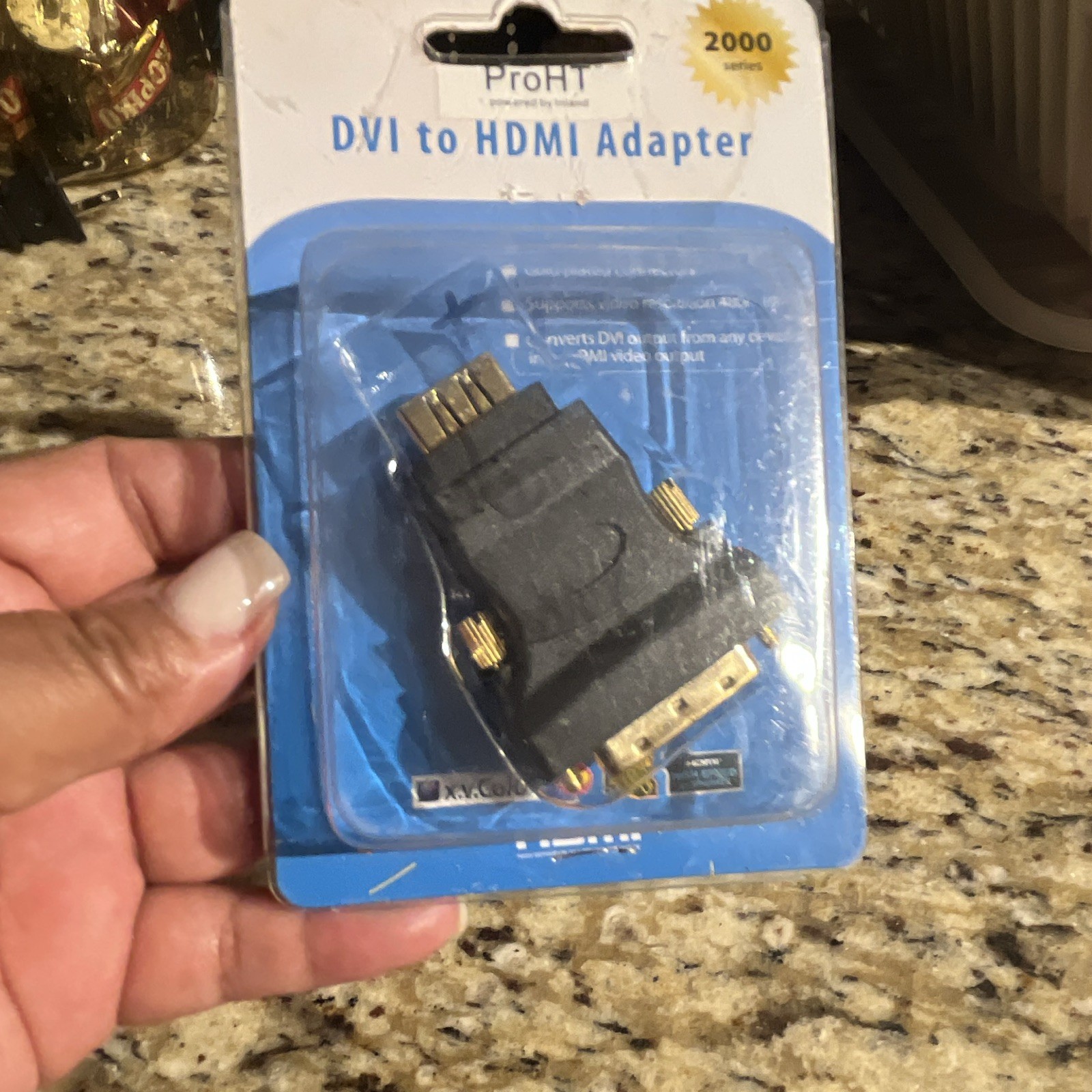 ProHT DVI Male to HDMI Standard Female Adapter, Black, Model 08229