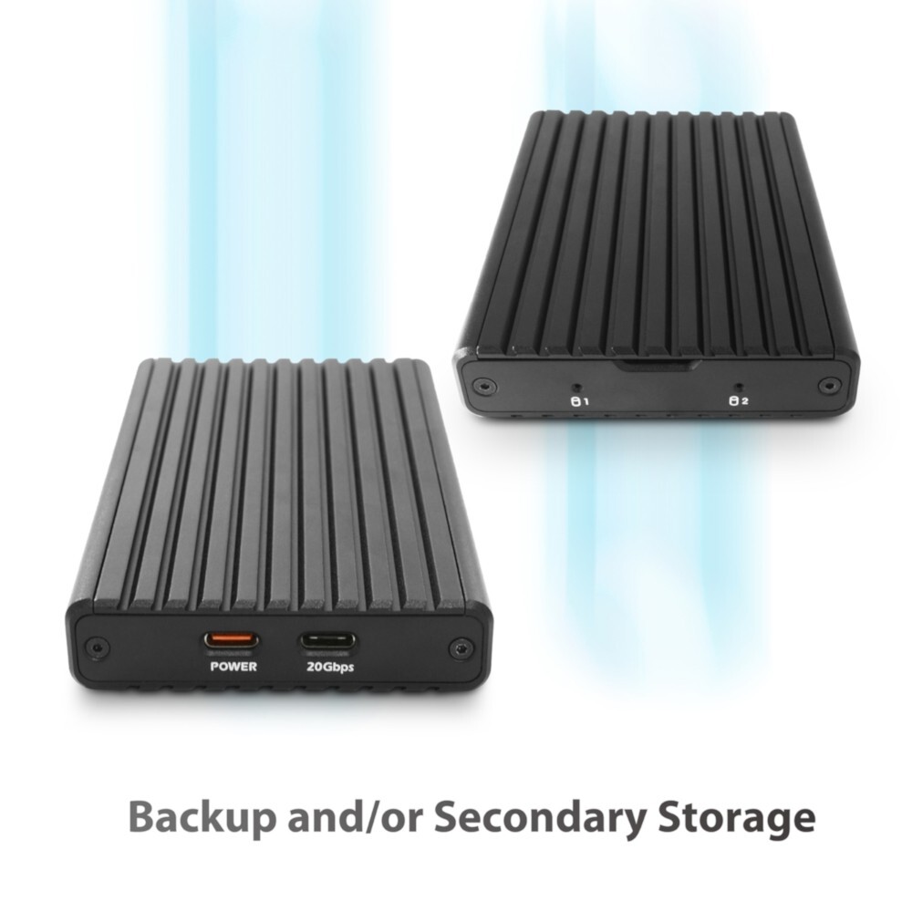 Vantec NexStar SX, USB 3.2 Gen2x2 (20Gbps*), Dual M.2 NVMe Enclosure