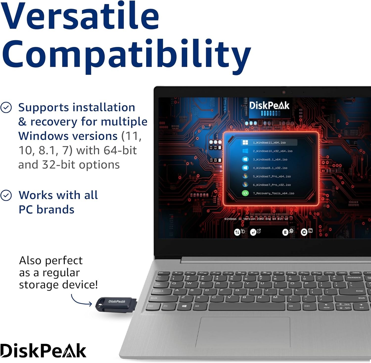 64GB Bootable USB Drive for Windows 11 & 10 – Clean Install, Upgrade, Reinstall