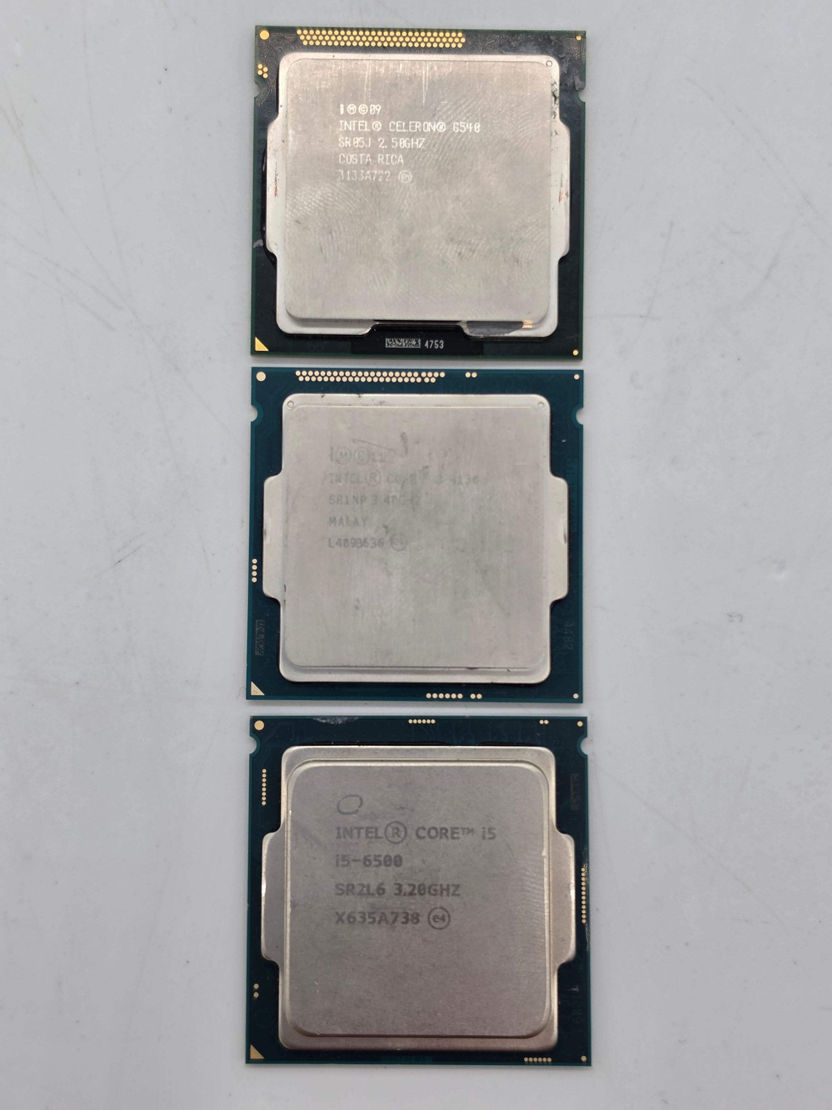 Intel CPU Lot Celeron G540 Core i3-4130 Core i5-6500 3 Processor Parts Only
