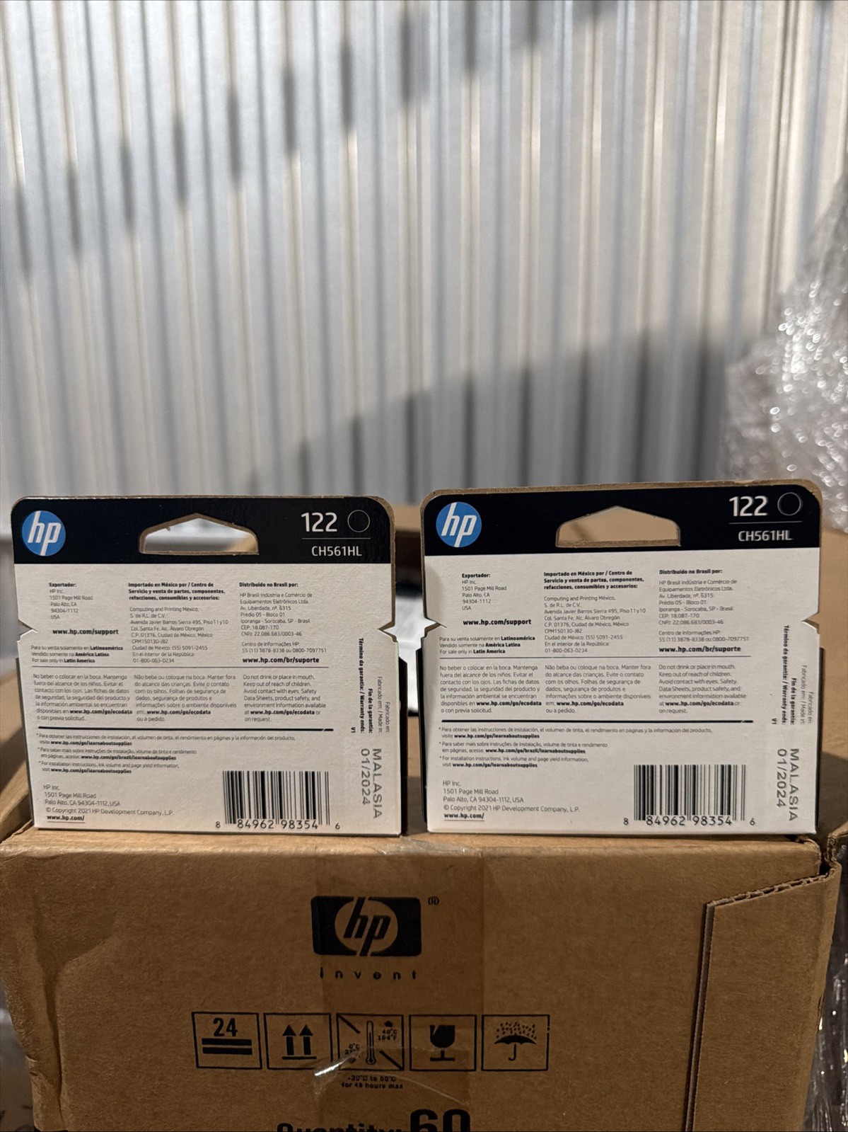 2 Pack Genuine Sealed HP CH561HL / 122 Black Ink for DeskJet 1000